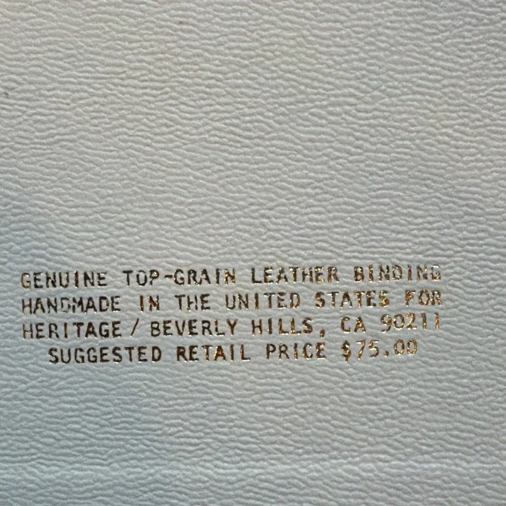 Heritage Beverly Hills Photo Album Top Grain Cowhide Leather 12x12 Gold Leaf VTG